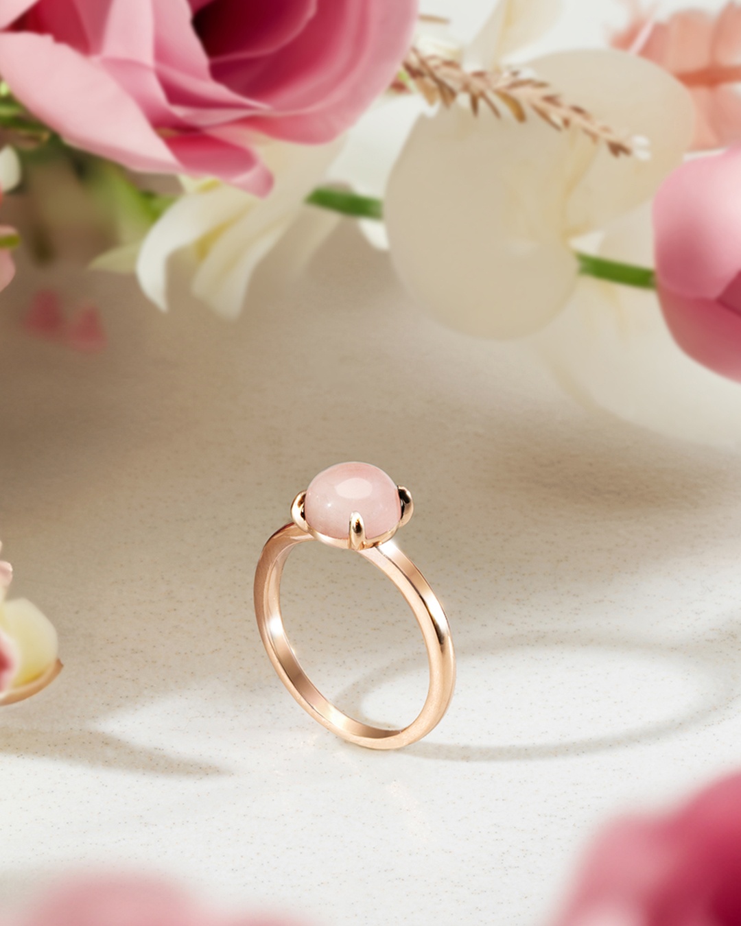 Packshot Bague Quartz rose  Comissia
