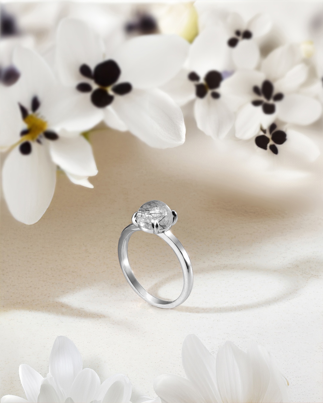 Bague Quartz rutile tourmaliné Rimia