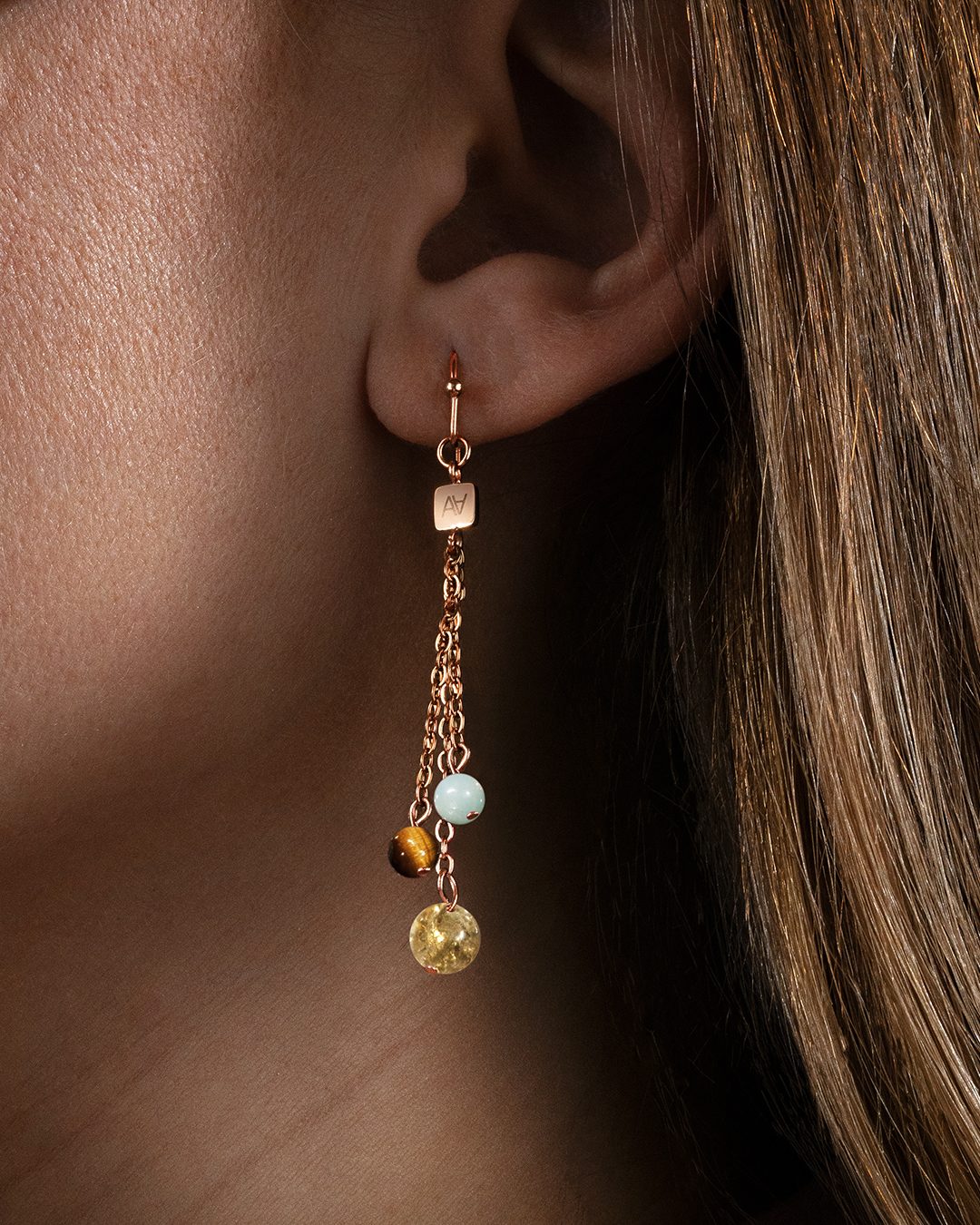 Boucle d'oreilles Lithothérapie Confiance et équilibre intérieur