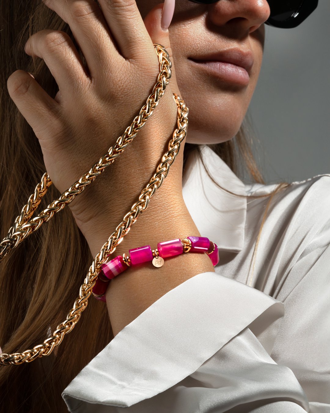 Bracelet Agate rose Rosina