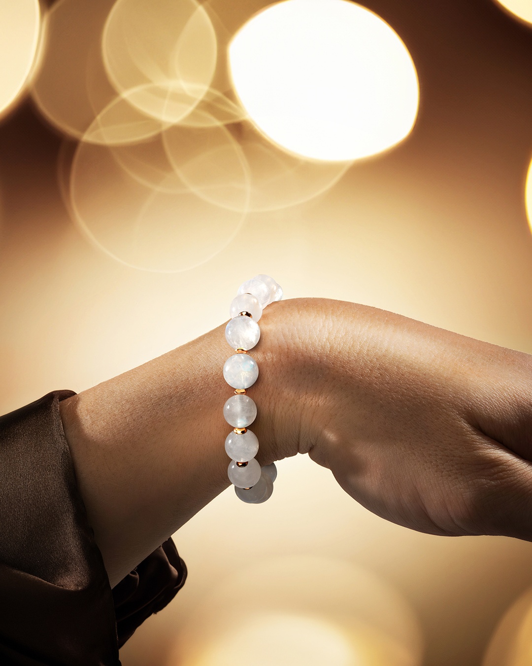 Bracelet Pierre de lune bleutée  Millazora