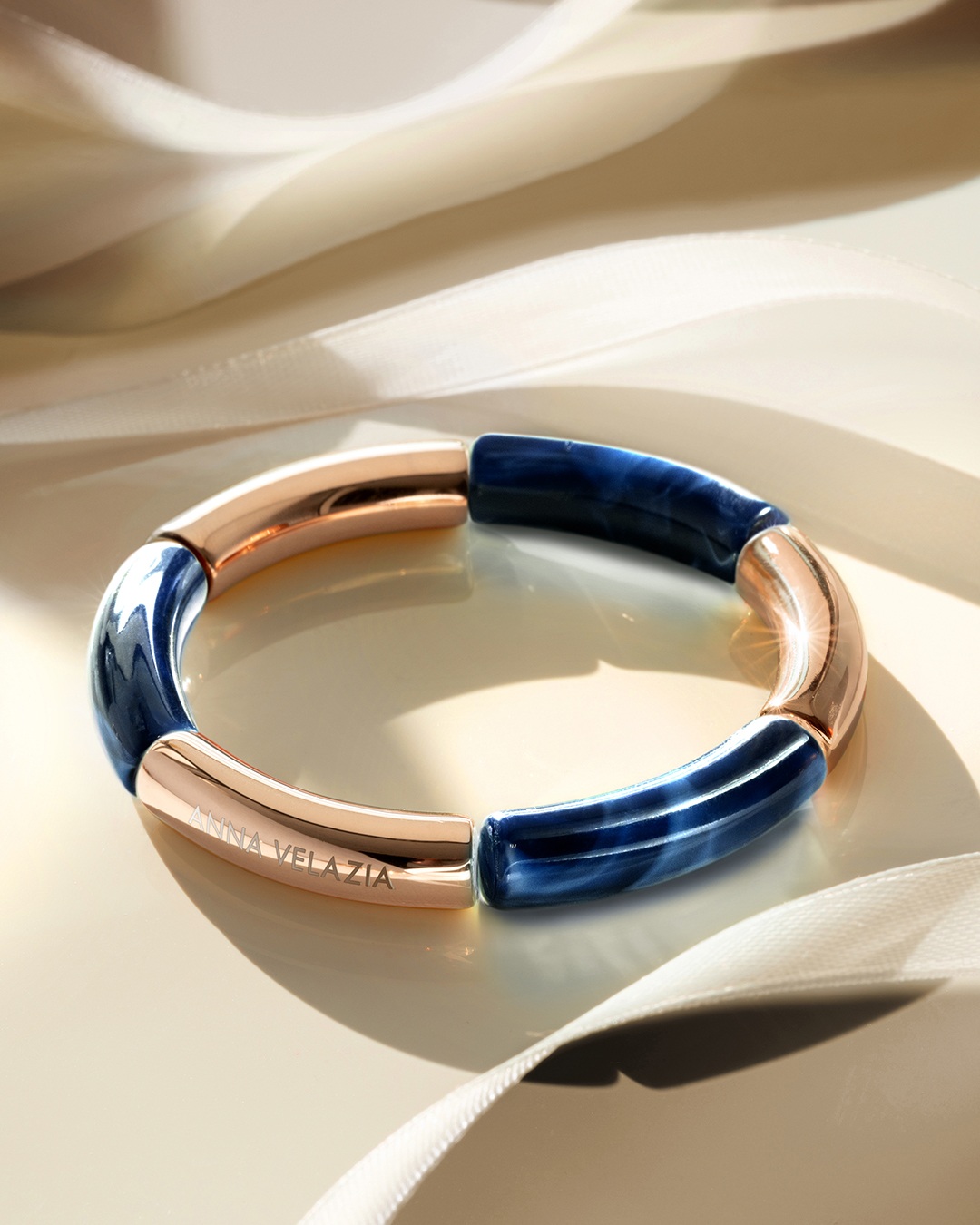 Bracelet Acétate Bleu nuit marbré Brenta