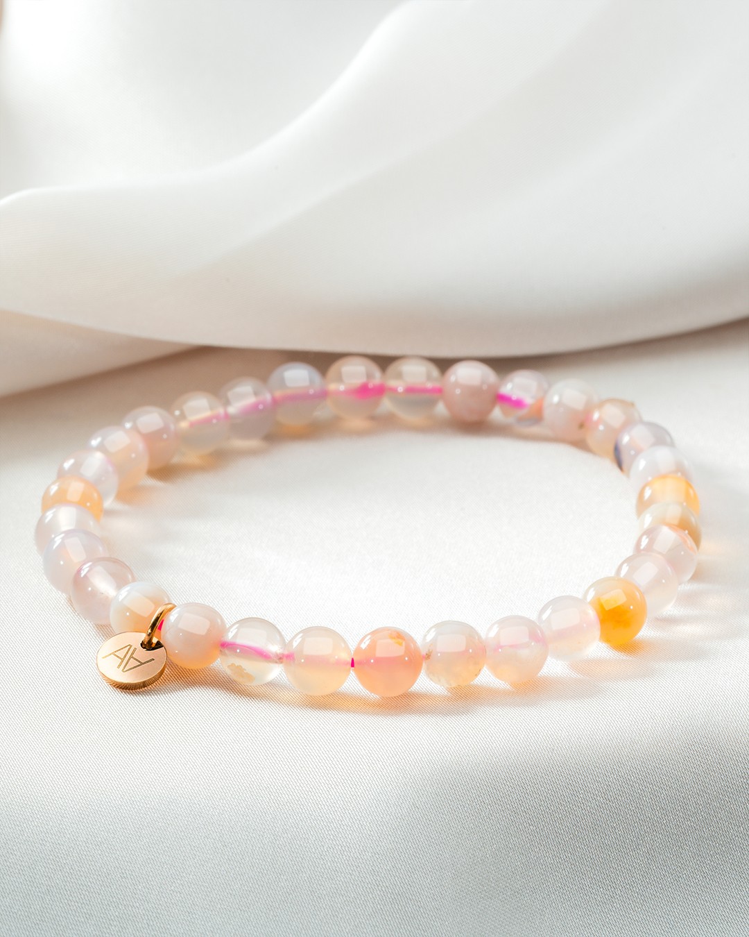 Bracelet Pierres naturelles Bracelet agate fleur de cerisier 6mm