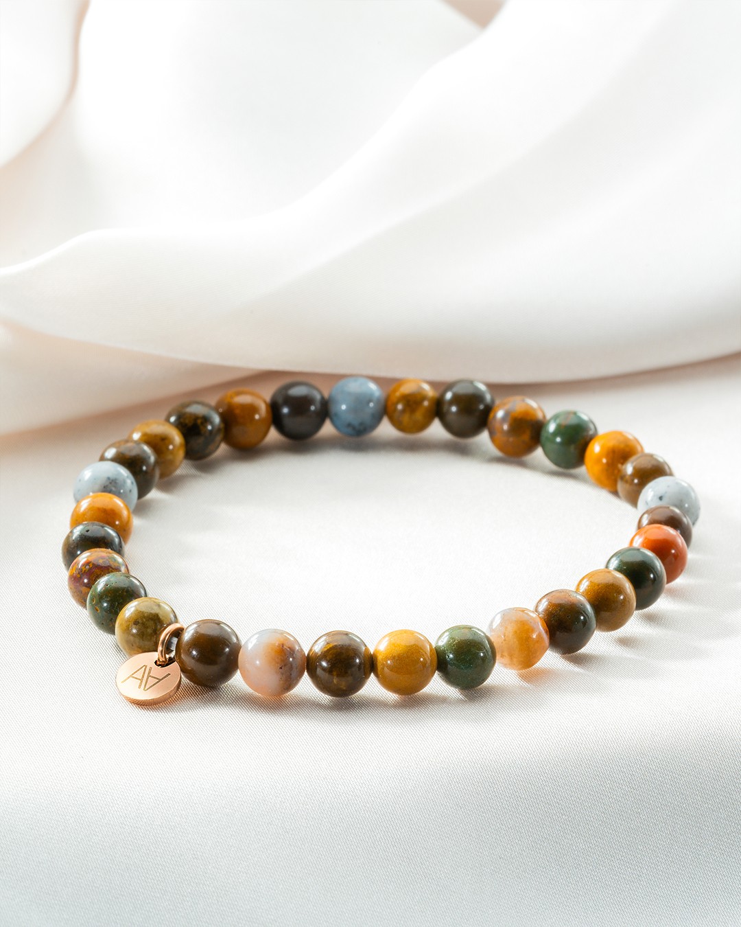 Bracelet Pierres naturelles Bracelet jaspe océan 6mm