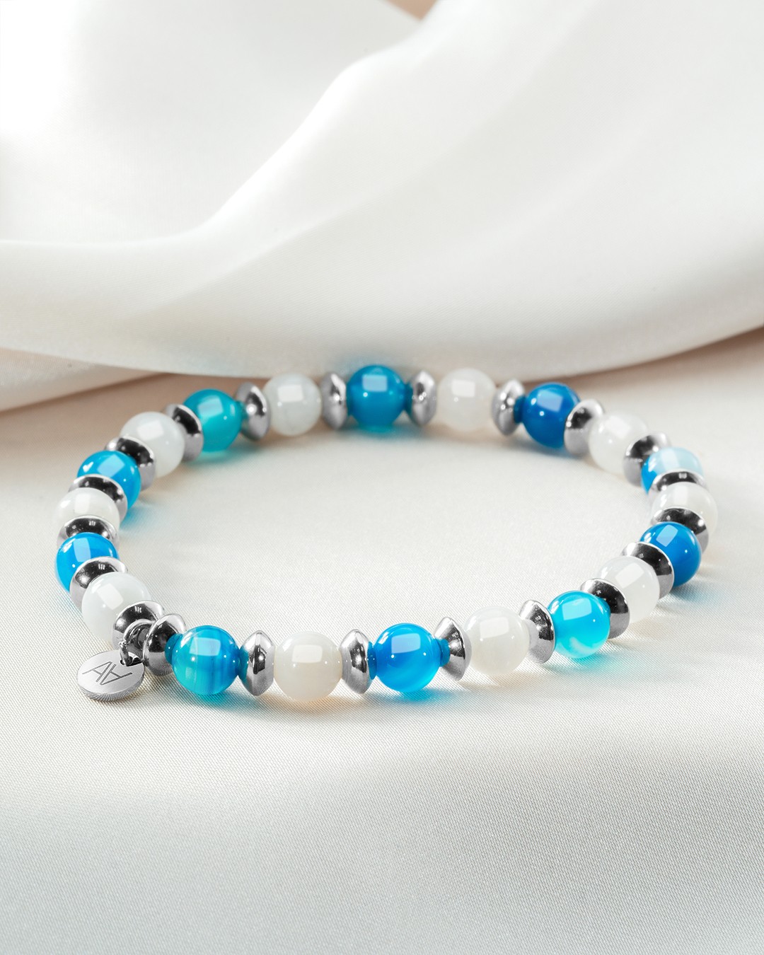 Bracelet Pierre de lune et Agate bleueApaisement Emotionnel