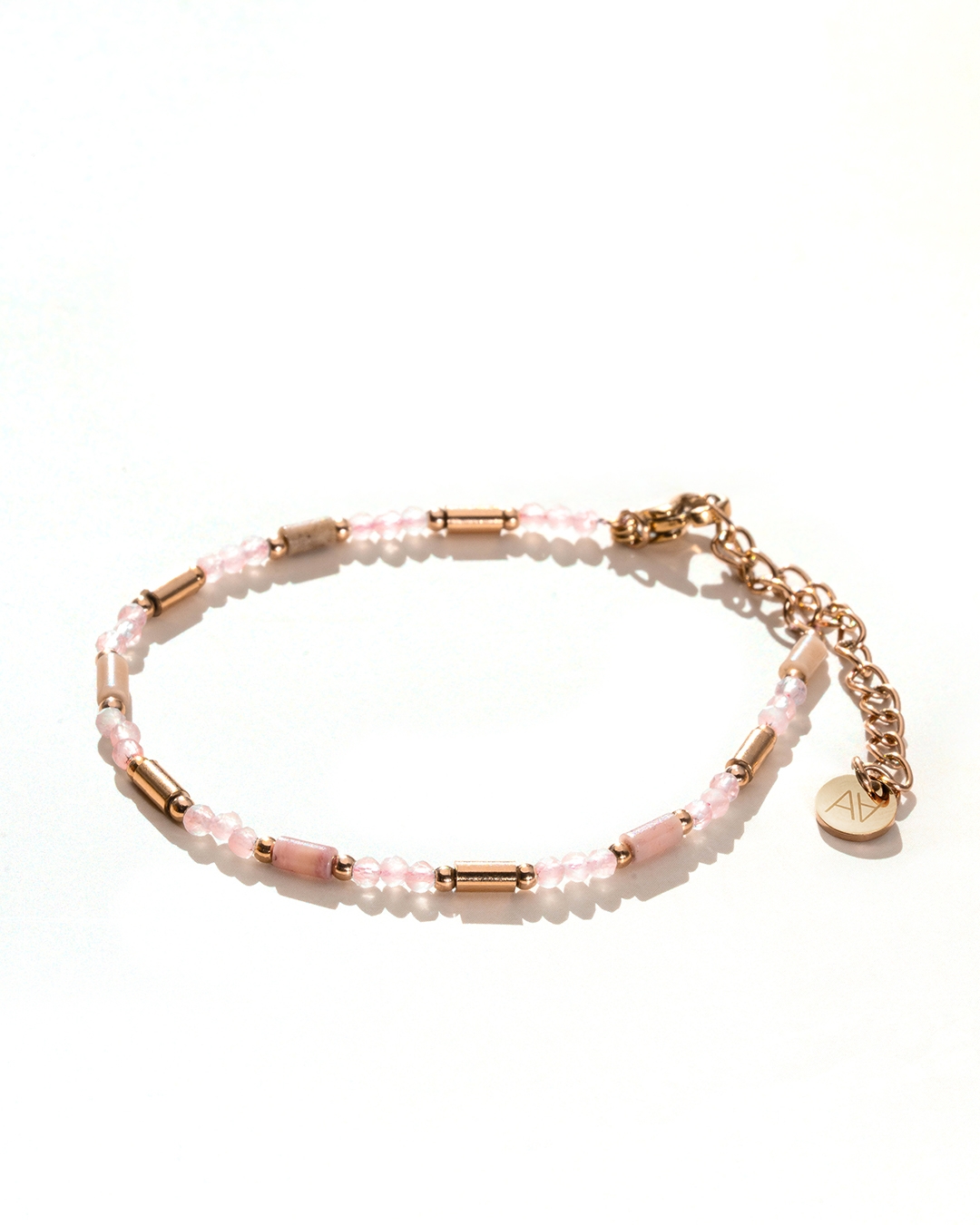 Packshot Bracelet Quart rose et Rhodonite Aresina