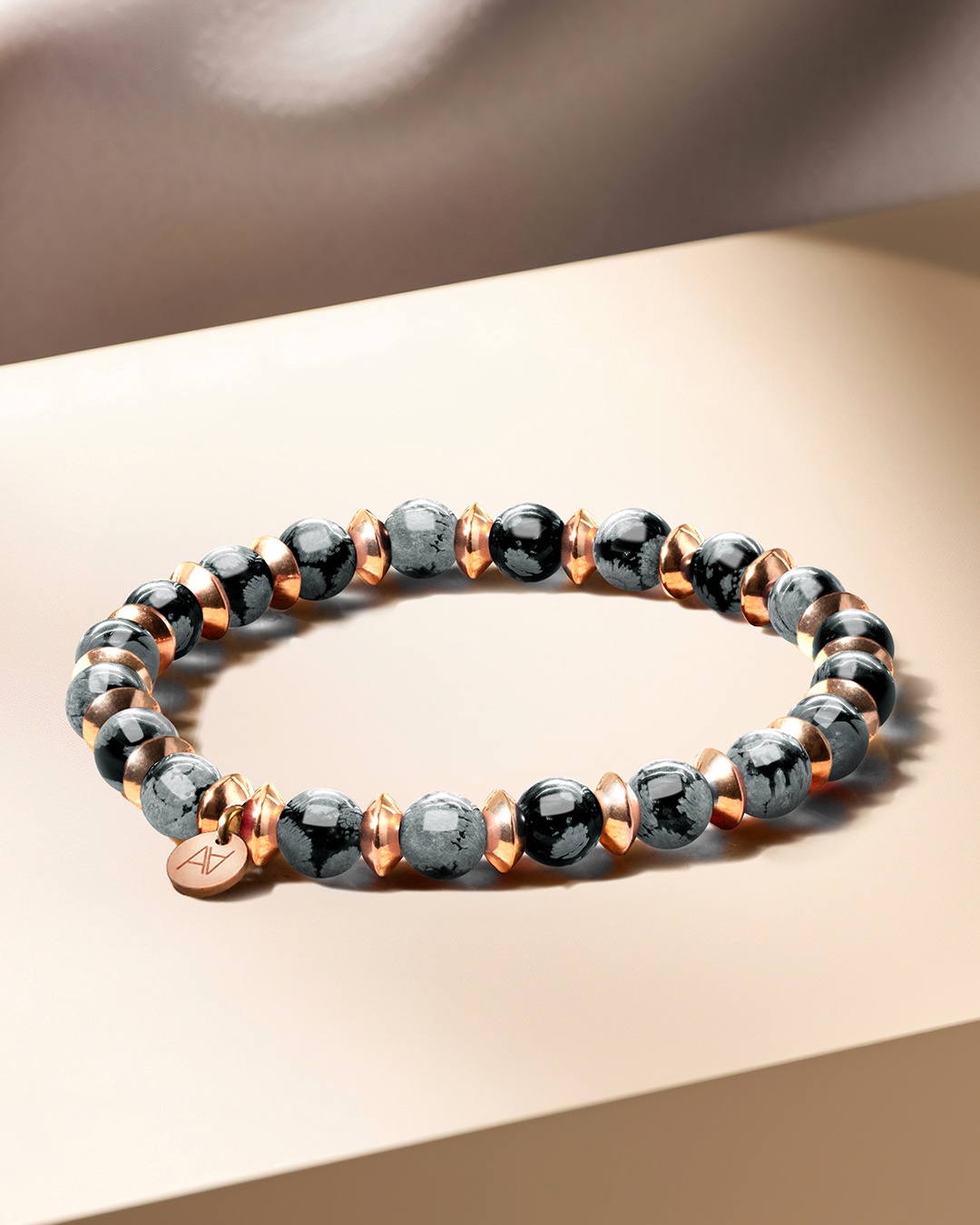 Packshot Bracelet Obsidienne flocon de neige Artena