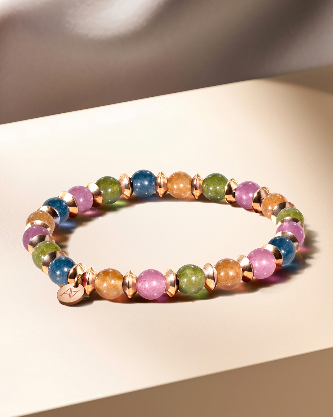 Packshot Bracelet Calcédoine multicouleur Lorano