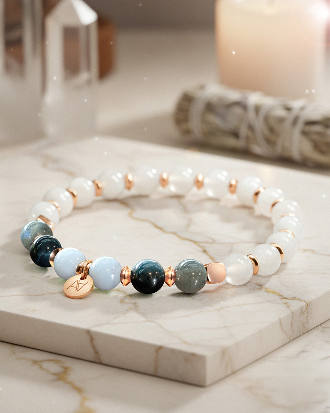 Packshot Bracelet Lithothérapie Chakras 3e oeil