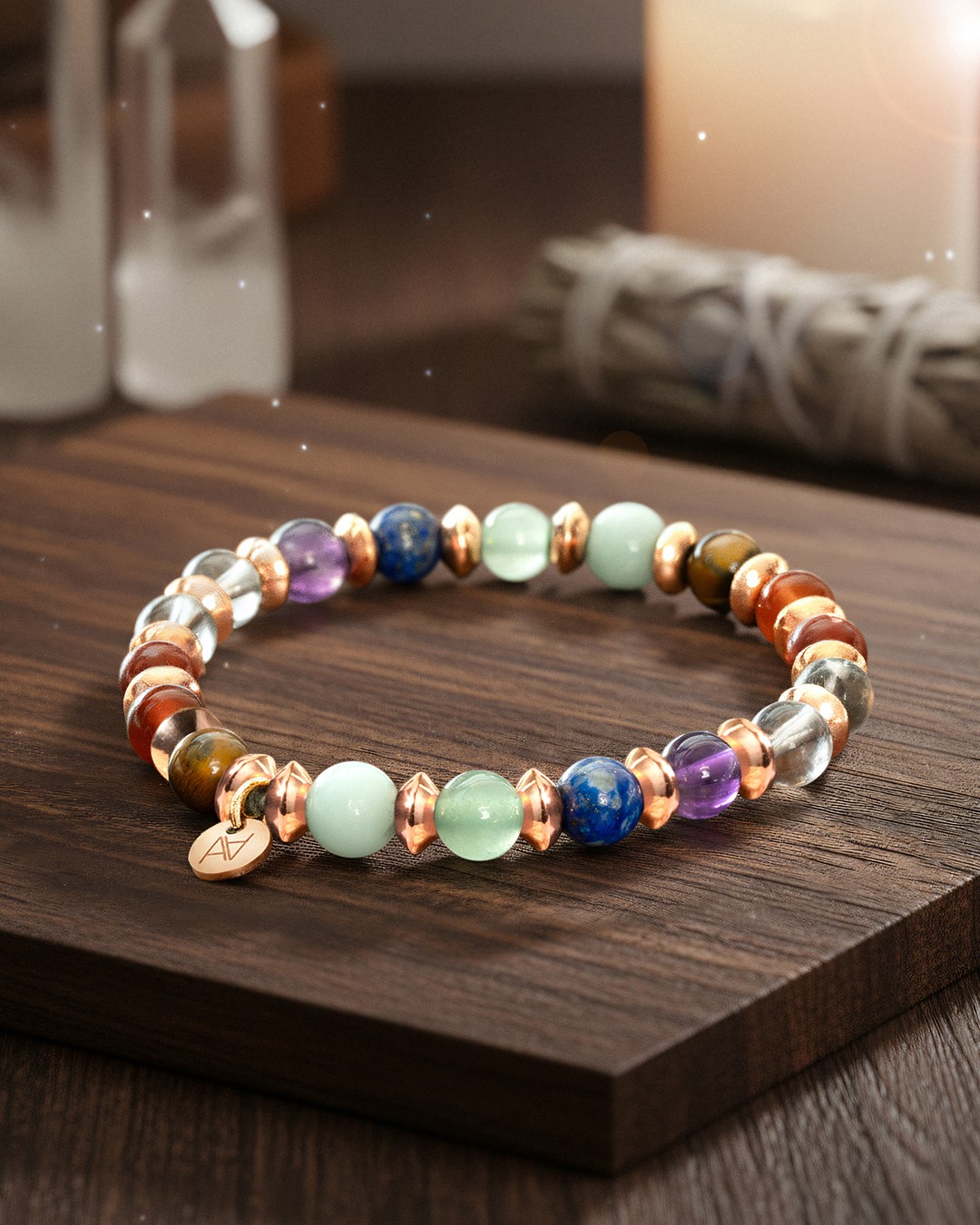 Packshot Bracelet Lithothérapie 7 Chakras Sérénité